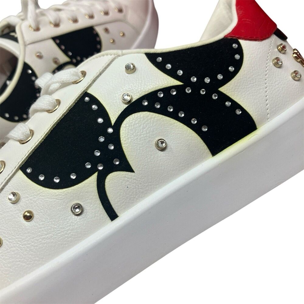 Aldo x Disney Platform Sneakers Womens 11 White Mickey Mouse Rhinestone - Picture 7 of 15